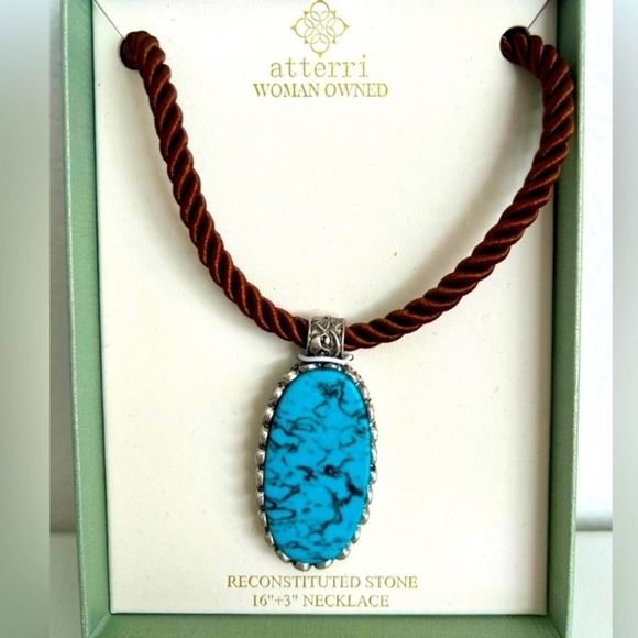 Atterri Jewelry - 💙▪️ATTERRI▪️ Reconstituted Turquoise Stone beaded Necklace 16” + 3”